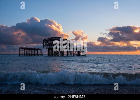 Brighton West Pier at Dusk Stock Photo