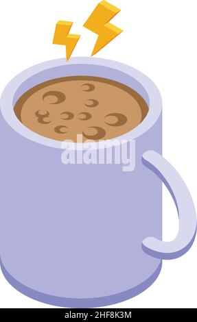 Hot coffee mug icon isometric vector. Cafe cup. Espresso drink Stock Vector