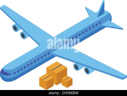 Air parcel icon isometric vector. Box delivery. Fast package Stock Vector
