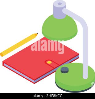 Desktop lamp icon isometric vector. Table desk. Office work Stock Vector