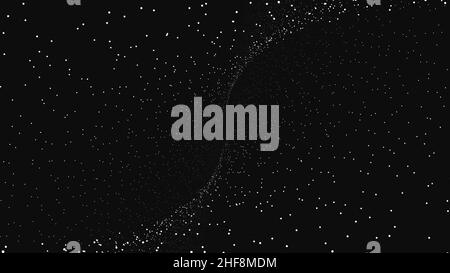Abstract space background, geometry surfaces, lines and points. Abstract tunnel grid. Abstract Particles Background. Camera flying through the abstrac Stock Photo