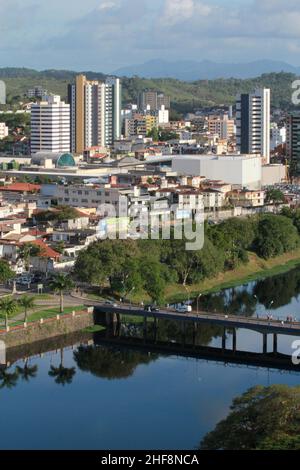 salvador, bahia, brazil - july 4, 2012: aerial view of the Cachoeira river from the city of Itabuna, in southern Bahia. Stock Photo