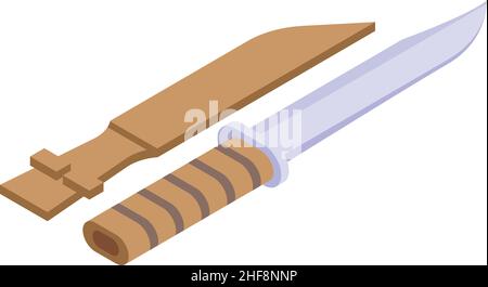 Expedition knife icon isometric vector. Swiss pocket. Army tool Stock Vector