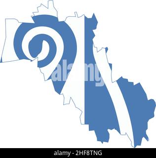 Simple flat blank vector flag map of the Norwegian regional capital city of TØNSBERG, NORWAY Stock Vector