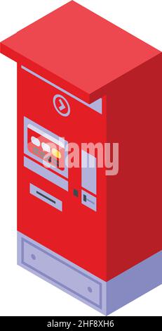 Subway ticket vending icon isometric vector. Metro card. Machine train ...