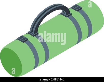 Roll tent icon isometric vector. Mat bag. Carpet camp Stock Vector