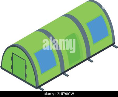 Camp tent icon isometric vector. Tourist campsite. Travel summer Stock Vector