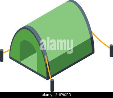 Travel tent icon isometric vector. Camp tourist. Adventure equipment Stock Vector