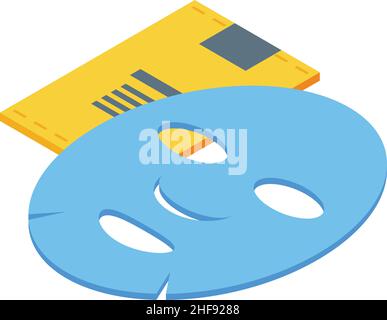 Face mask icon isometric vector. Facial girl. Pack skin Stock Vector
