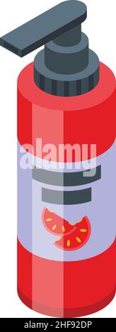 Conditioner dispenser icon isometric vector. Container bottle. Cosmetic cream Stock Vector