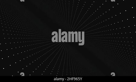 Futuristic technology video animation with moving object and lights, loop. Futuristic video animation with glowing particle object. Stock Photo