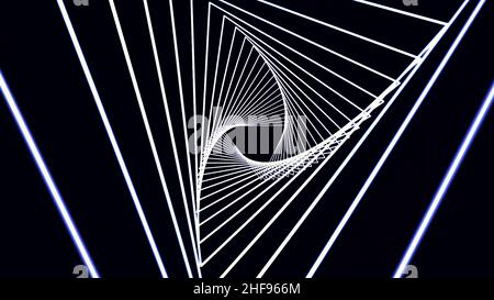 Abstract motion graphics with colored spiral. Parametric motion. Abstract futuristic space background. Fantastic video animation with stripe wave obje Stock Photo