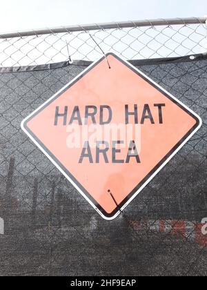 Hard Hat area Sign Stock Photo