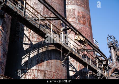 Abandoned steel factory, Bethlehem Steel factory in Bethlehem, Pennsylvania. Stock Photo