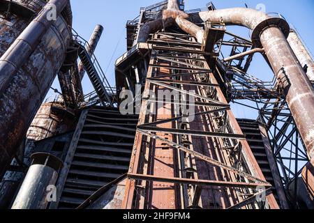 Abandoned steel factory, Bethlehem Steel factory in Bethlehem, Pennsylvania. Stock Photo