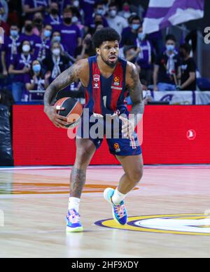 Madrid, Spain. 14th Jan, 2022. Madrid, Spain; Turkish Airlines Euroleague Basketball, Real Madrid versus Bitci Baskonia; Lamar Peters (Baskonia) Credit: Action Plus Sports/Alamy Live News Stock Photo