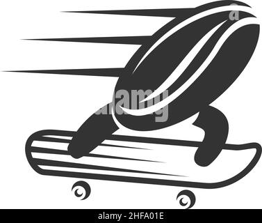 Coffee skateboard Delivery Icon Illustration Brand Identity Stock Vector