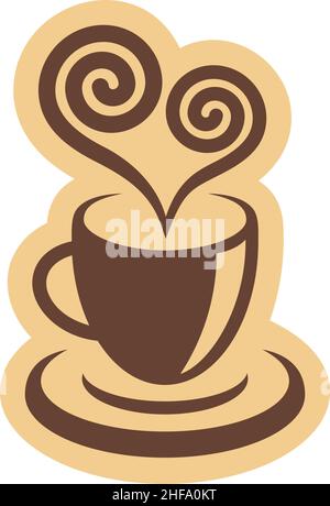 Coffee cup and heart symbol Stock Vector