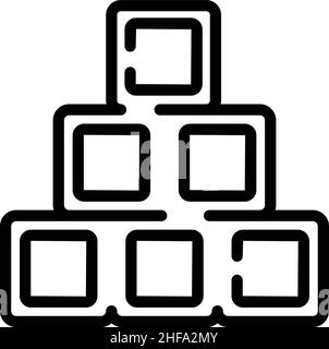 Pile cubes icon outline vector. Cube build. Block stack Stock Vector