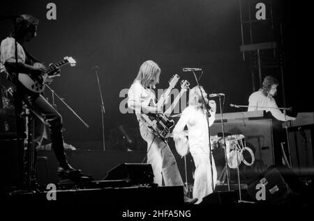 NEW YORK CITY - DECEMBER 7: Peter Garbiel performs with Genesis during their 'The Lamb Lies Down On Broadway' tour, at the Academy of Music in New York, NY on December 7, 1974 Credit: Ross Marino / Rock Negatives / MediaPunch Stock Photo