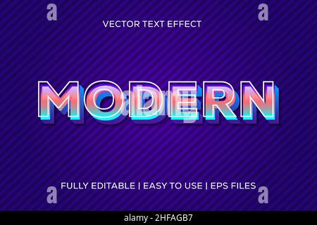 editable vector text effect modern. fully editable, easy to use, eps files Stock Vector