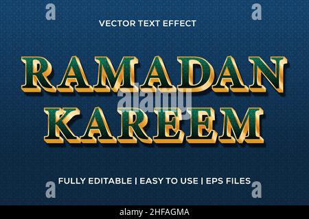 editable vector text effect ramadan kareem. easy to use, eps files Stock Vector