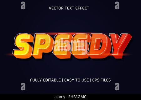 vector text effect speedy. editable speedy text effect. easy to use, fully editable Stock Vector