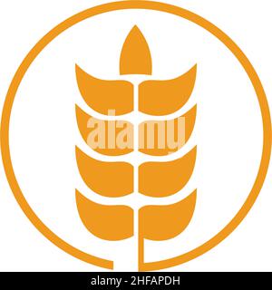 Agriculture wheat leaf icon logo design inspiration vector template Stock Vector