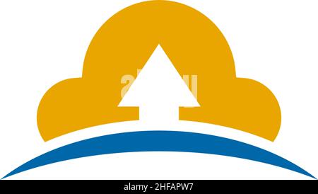 Upload icon logo design vector illustration template Stock Vector