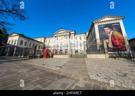 Accademia Carrara, Art Museum, Art Gallery and Academy of Fine Arts with over six hundred artworks from the 15th to the 19th century in Bergamo, Italy Stock Photo
