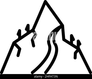Moutains tourism icon outline vector. Eco nature. People travel Stock Vector