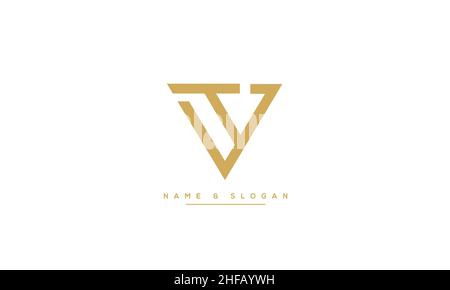 TV, VT Abstract Letters Logo monogram Stock Vector