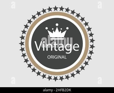 Vintage Retro Vector Logo  , Premium Quality Stock Vector