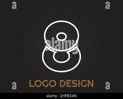 numbers in a beautiful design , logo design Stock Vector