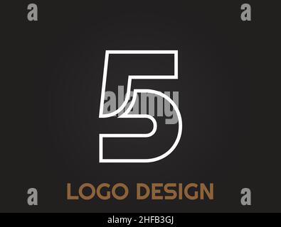 numbers in a beautiful design , logo design Stock Vector