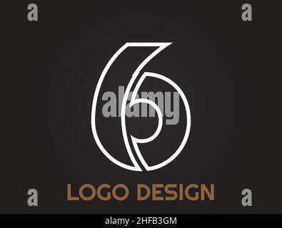 numbers in a beautiful design , logo design Stock Vector