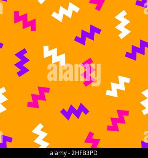 Memphis geometric seamless pattern. Abstract modern background with zigzag. Hipster cover for brochure. Fashion template in mamphis style. Vector patt Stock Vector