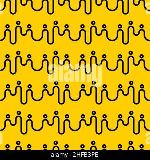 People abstract line seamless pattern. HR background. Networking poster. Trendy flat wallpaper with people. Staff concept. Social networcing backdrop. Stock Vector