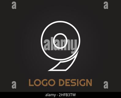 numbers in a beautiful design , logo design Stock Vector