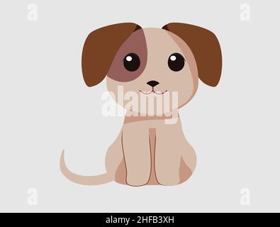 Cute little dog portrait Vector , Premium Quality Stock Vector