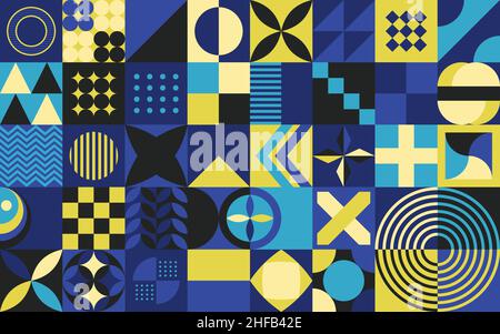 Neo Geometric Flat Seamless Background pattern abstract vector for poster flyer Stock Vector