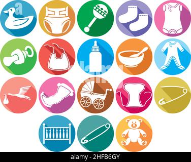 Baby flat icons collection vector illustration Stock Vector