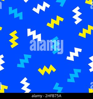 Memphis geometric seamless pattern. Abstract modern background with zigzag. Hipster cover for brochure. Fashion template in mamphis style. Vector patt Stock Vector