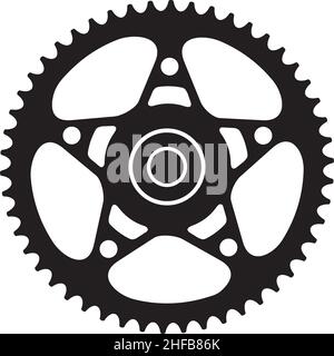 Bicycle gear black and white vector illustration Stock Vector