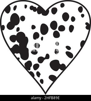 Dalmatians spots heart layered design vector illustration Stock Vector
