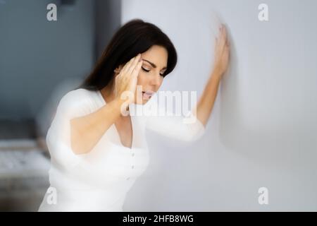 Menieres Disease Of Inner Ear. Feeling Dizzy. Vertigo Stock Photo