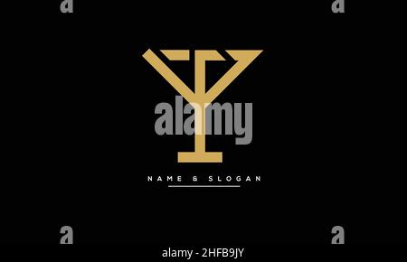 TY, YT Abstract Letters Logo monogram Stock Vector