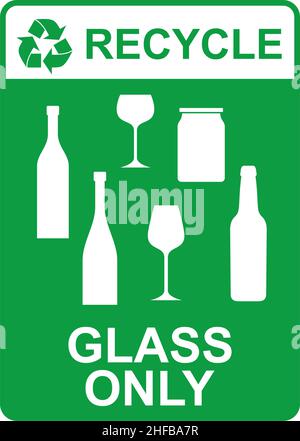 Glass symbol, ecology recycling sign isolated on white background ...