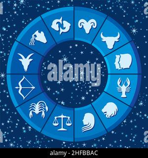 Zodiac vector signs (Horoscope symbols, Astrology design) Stock Vector