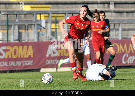 Rome, Italy. 15th Jan, 2022. Alice Corelli (AS Roma Women)  during the Italian Football Championship League A Women 2021/2022 match between AS Roma Women vs Empoli Ladies at the Tre Fontane stadium on 15 January 2021. Credit: Live Media Publishing Group/Alamy Live News Stock Photo